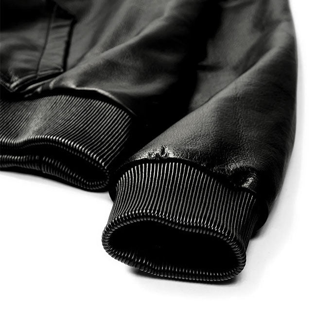 A LEATHER ZIP HOODIE LEATHER JACKET ARJ2669