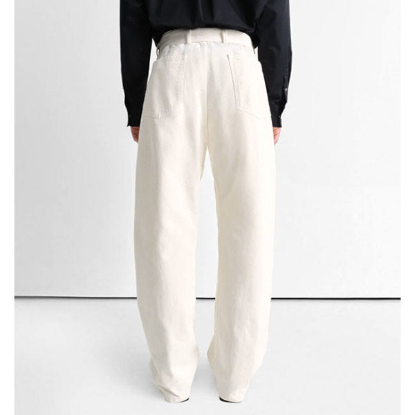 【美品】LEMAIRE ツイステッド ベルテッドパンツ ホワイト S LEMAIRE ルメール ツイスト ベルテッドパンツ PA326 LD1034 白