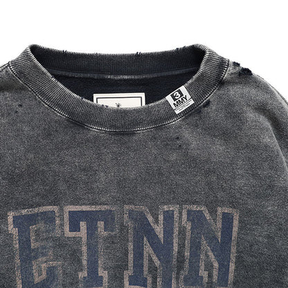 Maison MIHARA YASUHIRO BLEACHED COLLEGE PRINT SWEATSHIRT B17PO552