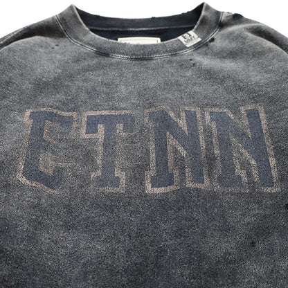 Maison MIHARA YASUHIRO BLEACHED COLLEGE PRINT SWEATSHIRT B17PO552