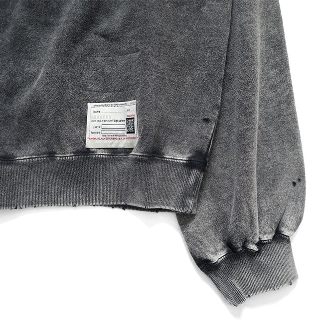 Maison MIHARA YASUHIRO BLEACHED COLLEGE PRINT SWEATSHIRT B17PO552