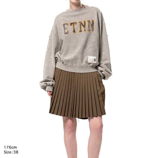Maison MIHARA YASUHIRO BLEACHED COLLEGE PRINT SWEATSHIRT B17PO552