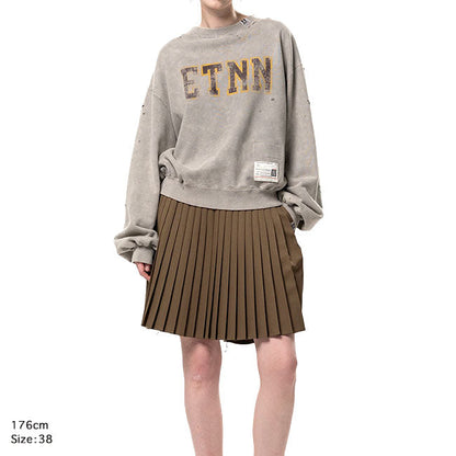 Maison MIHARA YASUHIRO BLEACHED COLLEGE PRINT SWEATSHIRT B17PO552