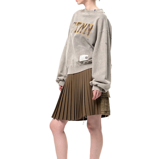 Maison MIHARA YASUHIRO BLEACHED COLLEGE PRINT SWEATSHIRT B17PO552