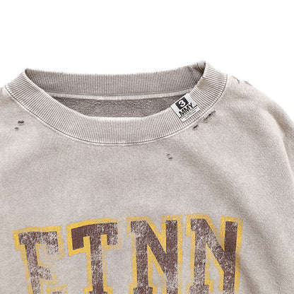 Maison MIHARA YASUHIRO BLEACHED COLLEGE PRINT SWEATSHIRT B17PO552
