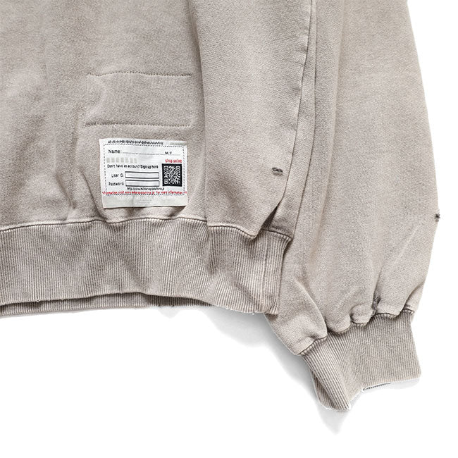 Maison MIHARA YASUHIRO BLEACHED COLLEGE PRINT SWEATSHIRT B17PO552
