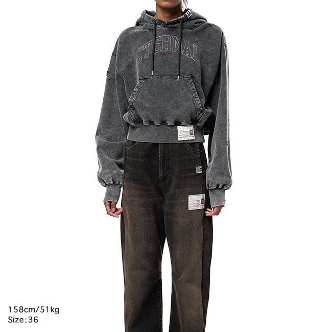 Maison MIHARA YASUHIRO BLEACHED COLLEGE PRINT HOODIE B17HD551