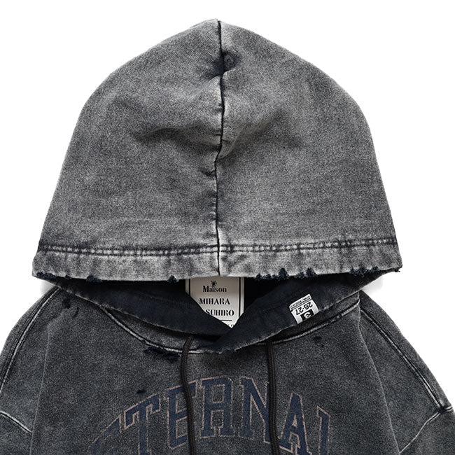 Maison MIHARA YASUHIRO BLEACHED COLLEGE PRINT HOODIE B17HD551