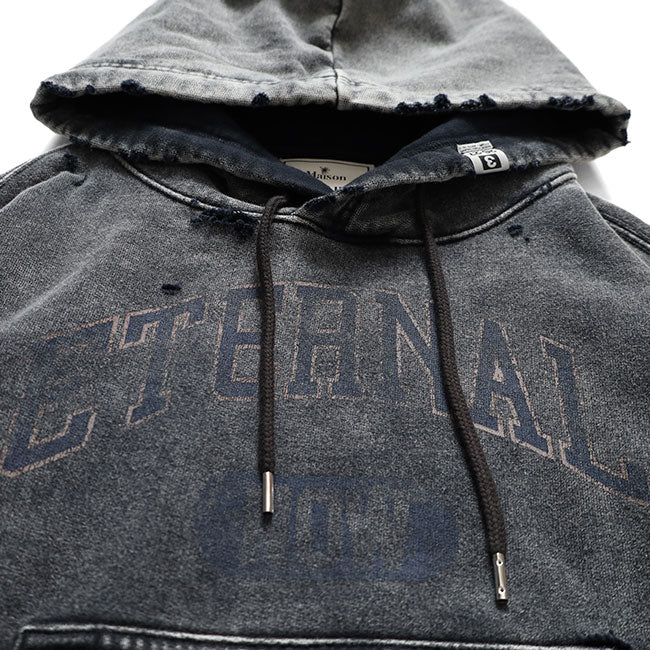 Maison MIHARA YASUHIRO BLEACHED COLLEGE PRINT HOODIE B17HD551
