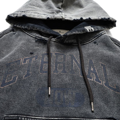 Maison MIHARA YASUHIRO BLEACHED COLLEGE PRINT HOODIE B17HD551