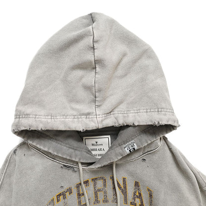 Maison MIHARA YASUHIRO BLEACHED COLLEGE PRINT HOODIE B17HD551