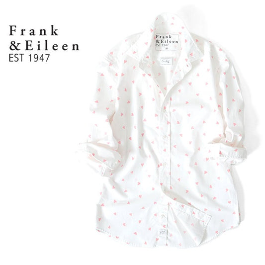 Frank&Eileen フランク&アイリーン FINBAR PKHR フィンバー ハート柄 ポプリンシャツ 3920700014