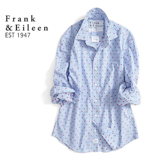 Frank&Eileen フランク&アイリーン FINBAR BWSH フィンバー ハート柄 ストライプシャツ 4120700007
