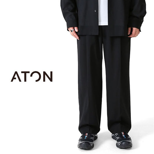 ATON エイトン ウールトロピカル 2タック イージーパンツ PRAGGM0300