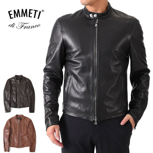 [干場義雅モデル] EMMETI エンメティ H UOMO アッカ シングルライダース レザージャケット