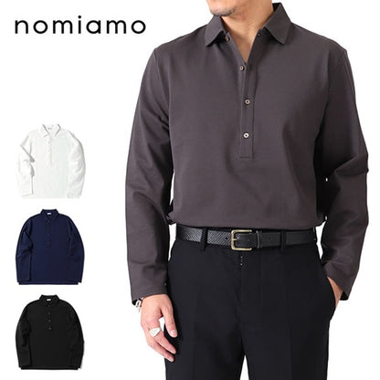 nomiamo ノミアモ エジプシャンコットン 襟付き 鹿の子 プルオーバーシャツ nom-17 **