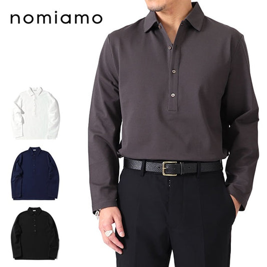 nomiamo ノミアモ エジプシャンコットン 襟付き 鹿の子 プルオーバーシャツ nom-17 **