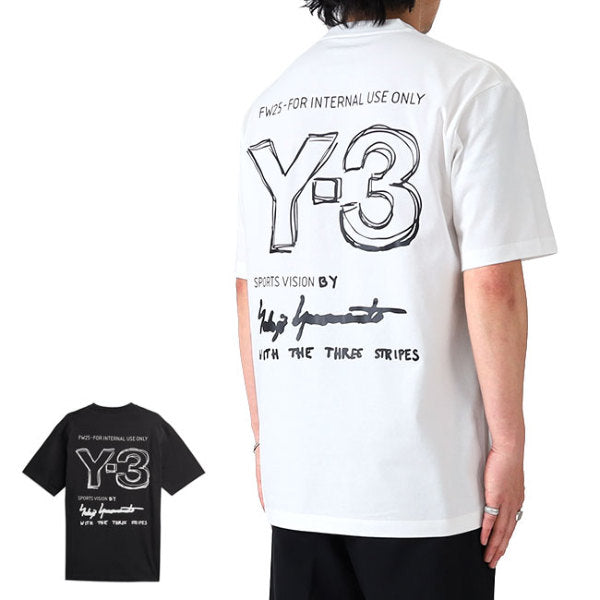 Y-3 ワイスリー グラフィック バックロゴ Tシャツ KB2607 KB2608 **