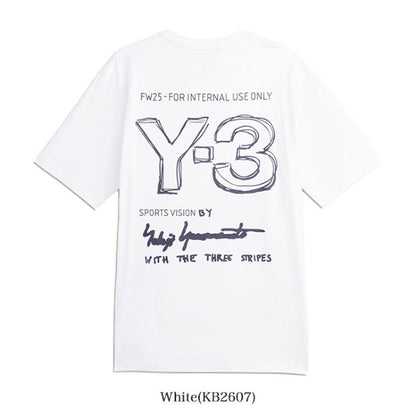 Y-3 ワイスリー グラフィック バックロゴ Tシャツ KB2607 KB2608 **