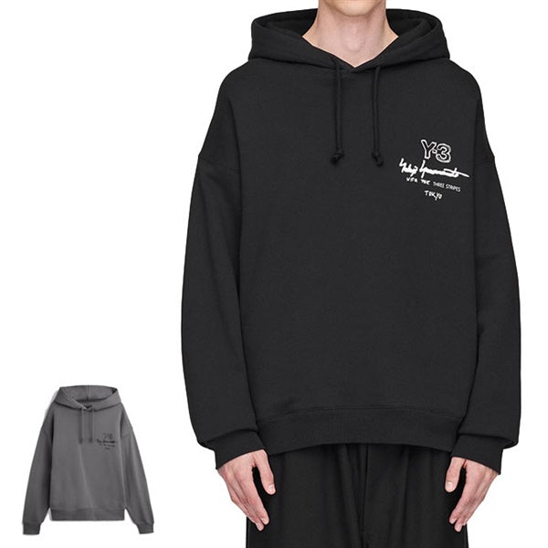 Y-3 ワイスリー ロゴ グラフィック プルオーバー スウェットパーカー KB2604 KB2605