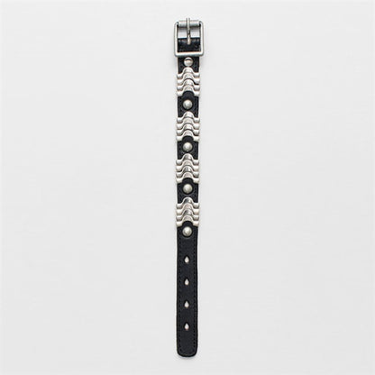 Our Legacy アワーレガシー WAVE BRACELET クロムエクセル レザーブレスレット A4258WB **