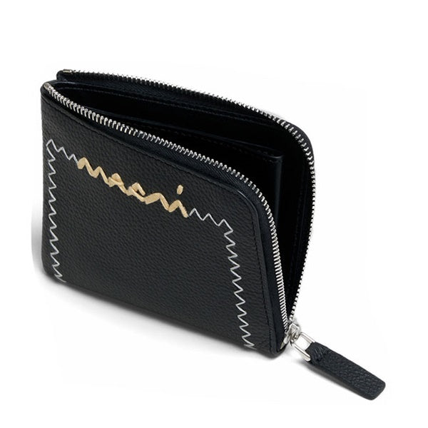 MARNI マルニ ロゴ刺繍 ジップアラウンド レザーウォレット PFMI0095Q2