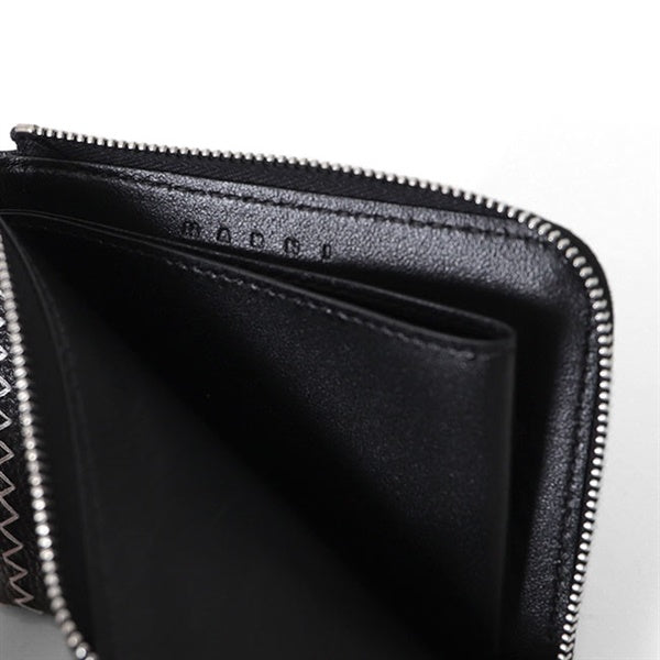 MARNI マルニ ロゴ刺繍 ジップアラウンド レザーウォレット PFMI0095Q2