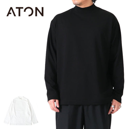 ATON エイトン スーピマコットン モックネック ロンT 0035 **