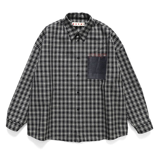 MARNI マルニ 胸ポケット ウール チェックシャツ CUMU0061S7 UTWA35