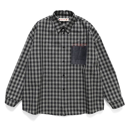 MARNI マルニ 胸ポケット ウール チェックシャツ CUMU0061S7 UTWA35