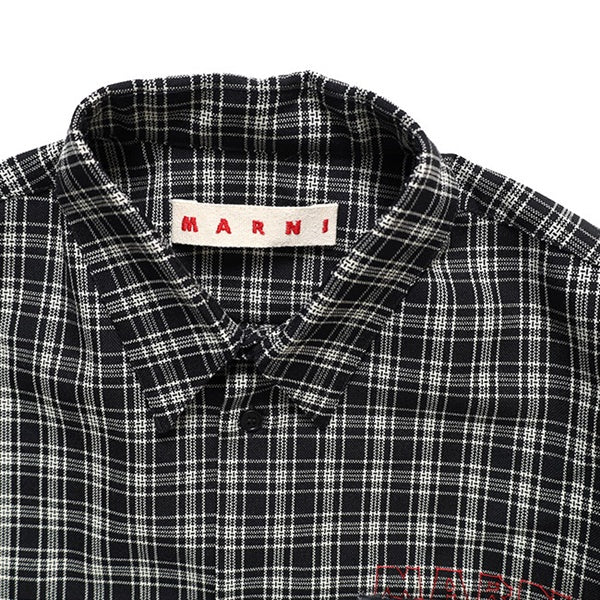 MARNI マルニ 胸ポケット ウール チェックシャツ CUMU0061S7 UTWA35