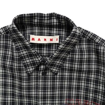 MARNI マルニ 胸ポケット ウール チェックシャツ CUMU0061S7 UTWA35
