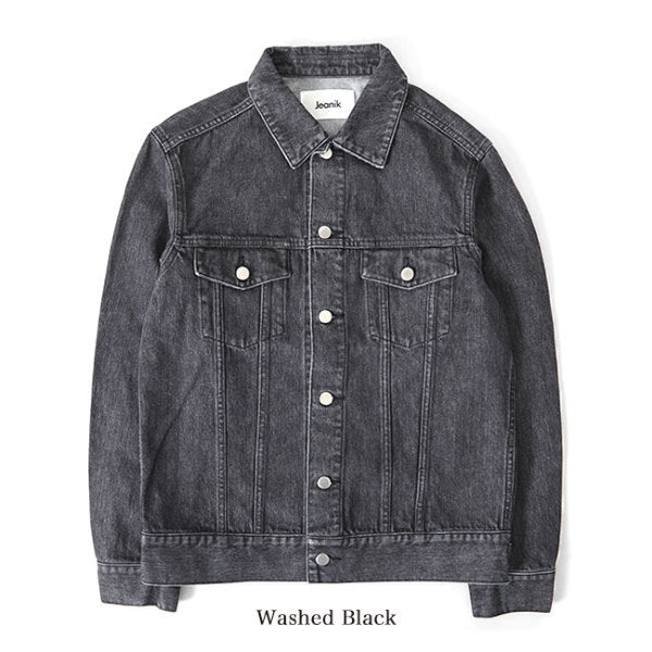 Jeanik ジーニック 3rdタイプ ワンウォッシュ ブラックデニムジャケット JEANIK0103W JEANIK0103WB