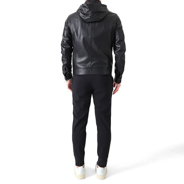 EMMETI エンメティ JURI HOODIE ユリ フード付き レザージャケット 黒