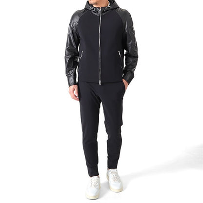 EMMETI エンメティ SANDRO サンドロ ナッパレザー × ジャージージャケット