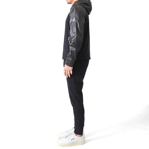 EMMETI エンメティ SANDRO サンドロ ナッパレザー × ジャージージャケット