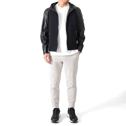 EMMETI エンメティ SANDRO サンドロ ナッパレザー × ジャージージャケット