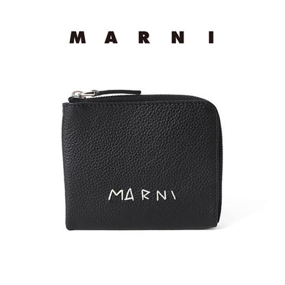 MARNI マルニ ロゴ刺繍 レザー コインケース&カードケース PFMI0095Q0 P6533 00N99