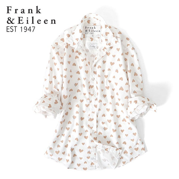 Frank&Eileen フランク&アイリーン FINBAR TNHT フィンバー ハート柄 イタリアンコットンシャツ 3820700027