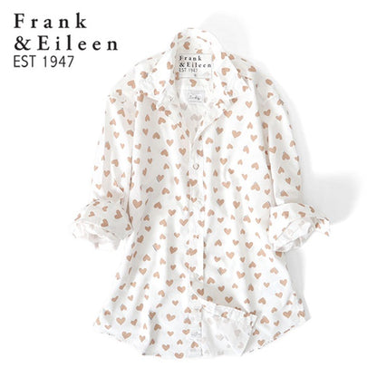 Frank&Eileen フランク&アイリーン FINBAR TNHT フィンバー ハート柄 イタリアンコットンシャツ 3820700027