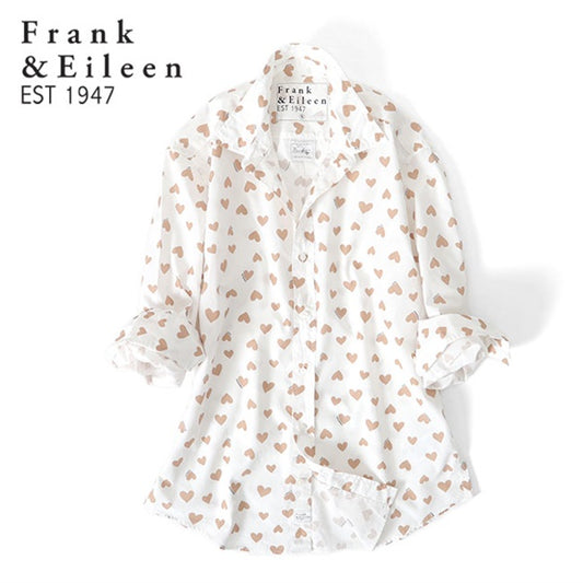 Frank&Eileen フランク&アイリーン FINBAR TNHT フィンバー ハート柄 イタリアンコットンシャツ 3820700027