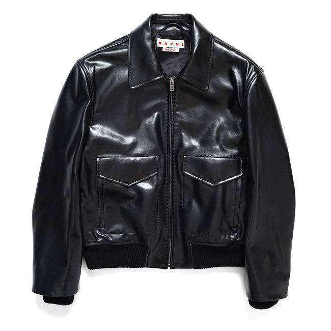 MARNI LEATHER FLIGHT JACKET JUMY0218LQ ULV895 00N99