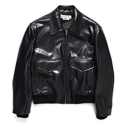 MARNI LEATHER FLIGHT JACKET JUMY0218LQ ULV895 00N99