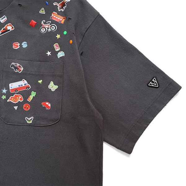 Maison MIHARA YASUHIRO メゾンミハラヤスヒロ Kids Sticker Printed T-shirt キッズステッカー プリントTシャツ J16TS821