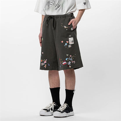 Maison MIHARA YASUHIRO メゾンミハラヤスヒロ Kids Sticker Printed Sweat Shorts キッズステッカープリント スウェットショーツ J16SP733
