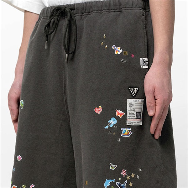 Maison MIHARA YASUHIRO メゾンミハラヤスヒロ Kids Sticker Printed Sweat Shorts キッズステッカープリント スウェットショーツ J16SP733