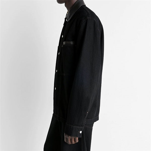 LEMAIRE ルメール 襟レザー デニムシャツ SH1261 LD1071
