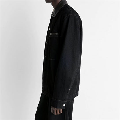 LEMAIRE ルメール 襟レザー デニムシャツ SH1261 LD1071