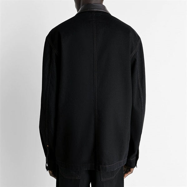 LEMAIRE ルメール 襟レザー デニムシャツ SH1261 LD1071
