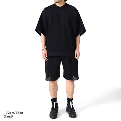 CFCL シーエフシーエル WAFFLE LUCENT SHORT SLEEVE TEE SHIRT リラックス ワッフルニット Tシャツ CF011KN010